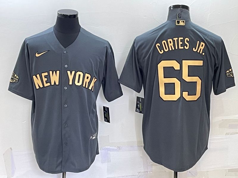 Men New York Yankees 65 Cortes jr Grey 2022 All Star Game Nike MLB Jersey